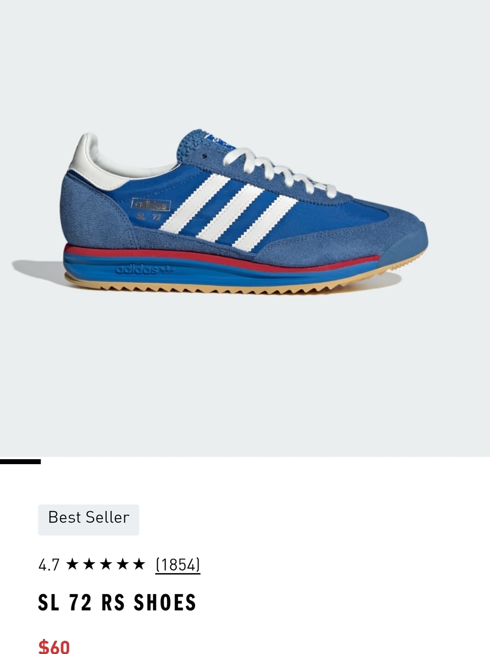 adidas SL 72 RS Women's Blue Retro Running Shoes